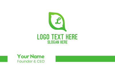 Green Lime Leaf Business Card Image Preview
