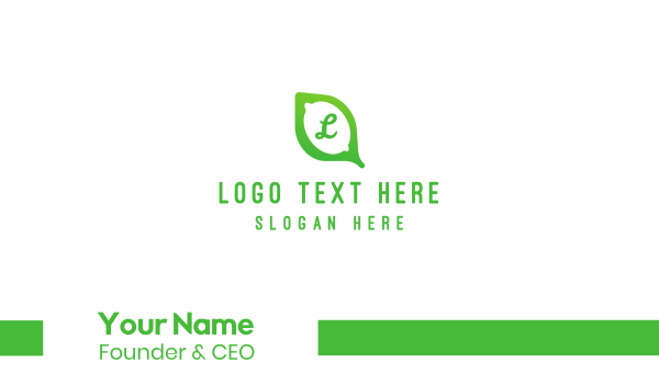 Green Lime Leaf Business Card Design Image Preview