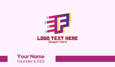Speedy Letter F Motion Business Card
