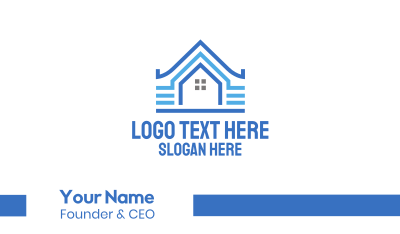 Blue Pattern House Business Card