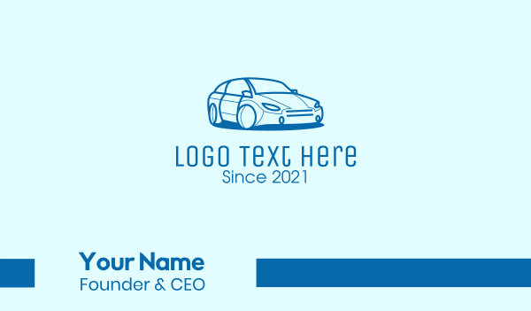 Blue Sedan Car Business Card Design Image Preview