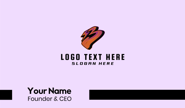 Graffiti Thunder Letter B Business Card Design Image Preview