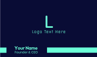 Blue Neon Letter H Business Card Design