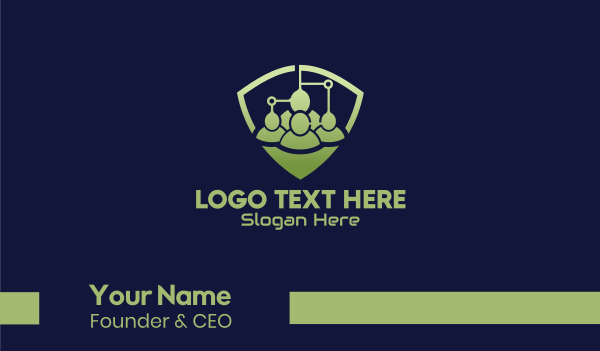 Tech Community Shield Business Card Design Image Preview