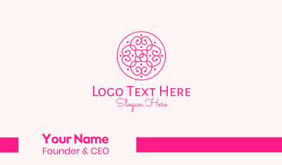 Pink Dainty Pattern  Business Card