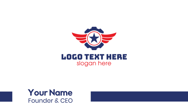 Automotive Gear Wing Star Business Card Design Image Preview