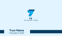 Blue Triple Number 7  Business Card Design