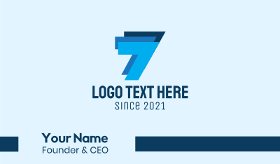 Blue Triple Number 7  Business Card Image Preview
