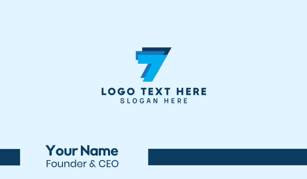 Blue Triple Number 7  Business Card Design Image Preview