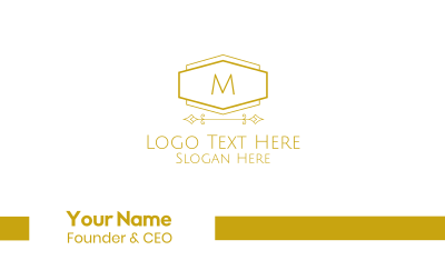 Golden Luxurious Lettermark Business Card