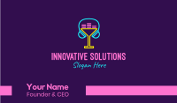 Neon Cocktail Headphones Business Card Image Preview