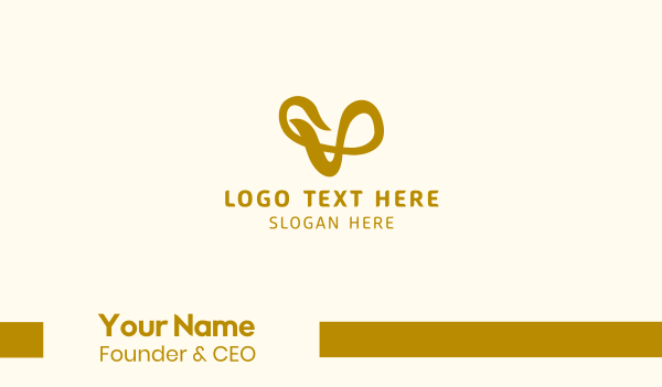 Gold Cursive Letter V Business Card Design Image Preview