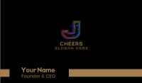 Gradient Glitch Letter J Business Card Image Preview