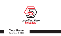 Hexagon Number 5 Outline Business Card Image Preview
