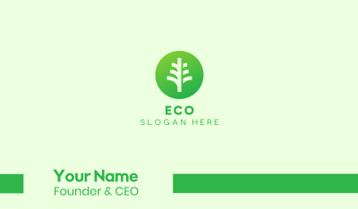 Green Round Eco Tree Business Card Image Preview