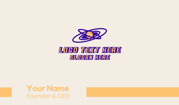 Yellow Planet Business Card Design Image Preview