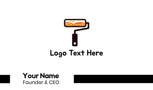 Orange Paint Roller Business Card Design Image Preview