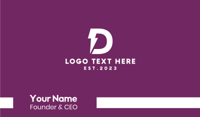Letter D Lightning Business Card Image Preview