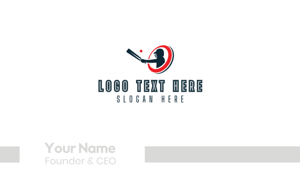 Cricket Bat Player Business Card Design Image Preview