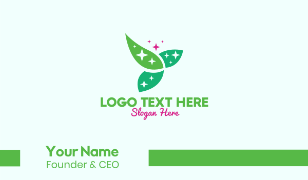 Shining Organic Leaves Business Card Design Image Preview