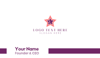 Pink Star Lettermark Business Card Preview