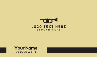 Black Music Trumpet Business Card Image Preview