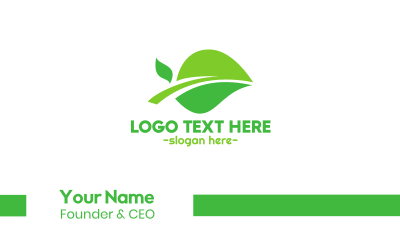 Organic Green Leaf Business Card Image Preview