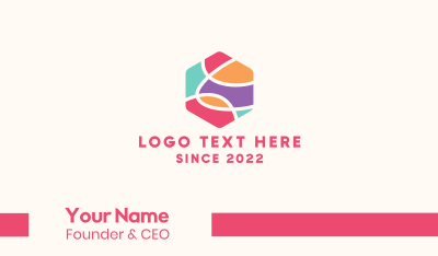 Pastel Hexagon Business Card