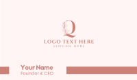 Elegant Leaves Letter Q Business Card Design
