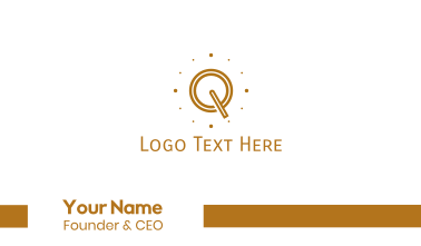 Brown Letter Q Business Card