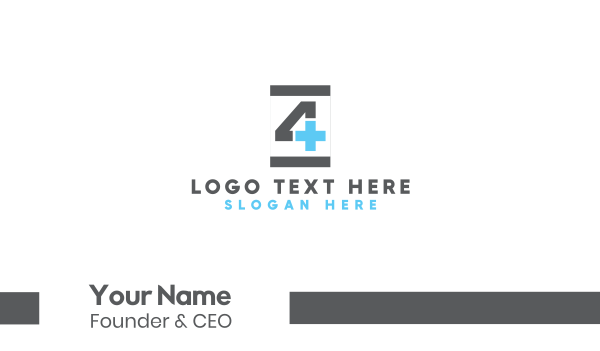 Industrial Cross Number 4 Business Card Design Image Preview
