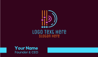 Neon Equalizer & Vynil Business Card Design