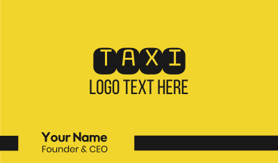 Black & Yellow Taxi Text Business Card