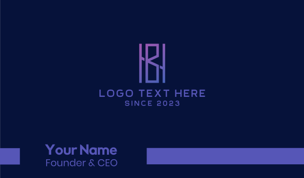 Violet Monogram HB Business Card Design Image Preview