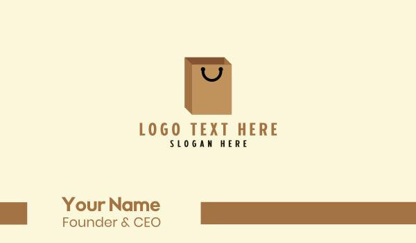 Brown Paper Shopping Bag Business Card Design Image Preview