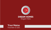 Red Media Player Button Business Card Image Preview