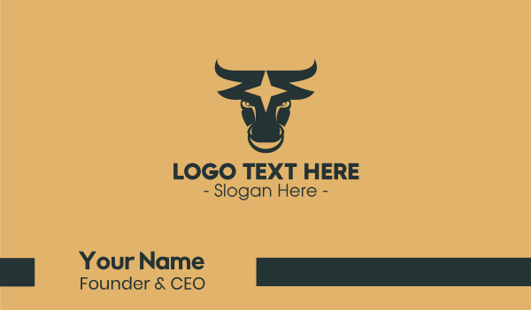 Bull Star Business Card Design Image Preview