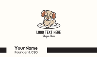 Cute Monoline Puppy Business Card Image Preview