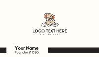 Cute Monoline Puppy Business Card Preview