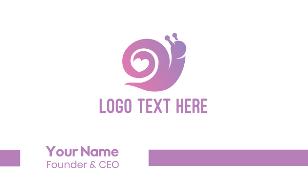 Snail Love Heart Business Card Design