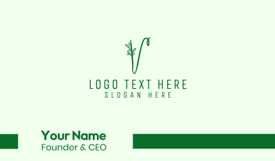 Natural Elegant Letter V Business Card Image Preview