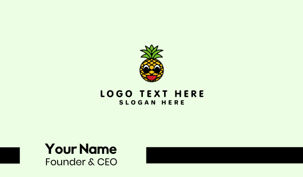 Happy Tropical Pineapple Business Card Design Image Preview
