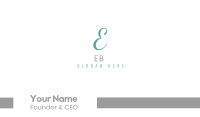 Elegant Blue Letter E Business Card Design