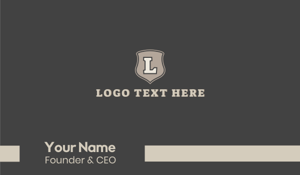 Gray Steel Shield Lettermark Business Card Design Image Preview