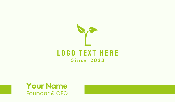 Green Plant Letter L Business Card Design Image Preview