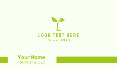 Green Plant Letter L Business Card Image Preview