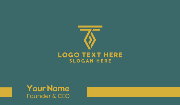 Golden Letter T Business Card Design Image Preview