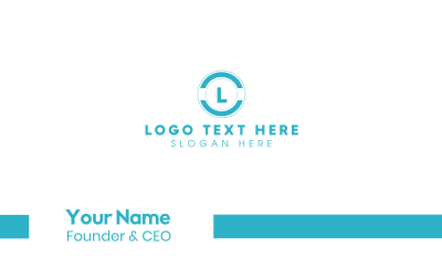 Blue Modern Lettermark  Badge Business Card Image Preview
