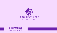 Purple Swirly Letter J Business Card Design