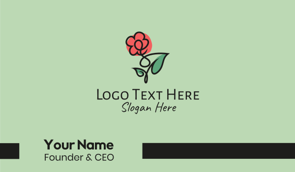 Poppy Floral Line Art Business Card Design Image Preview